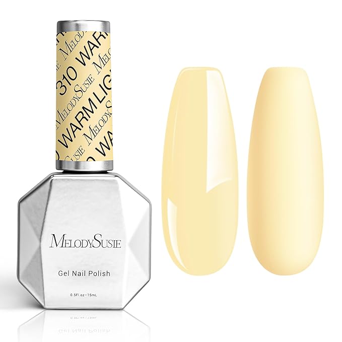 MelodySusie Thick Yellow Gel Nail Polish,0.5fl oz Pastel Soak Off UV LED Creamy Yellow Gel Polish Gift for Women Nail Art Manicure Salon DIY Nail Design Decoration at Home-310-A1902
