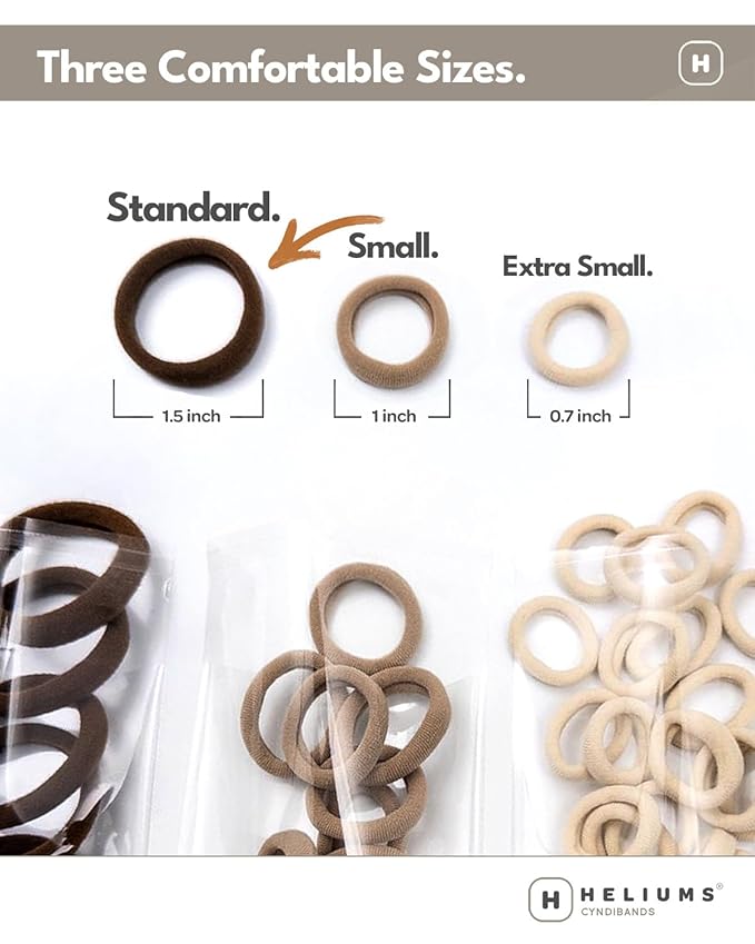 Heliums Soft Hair Ties - No Damage Seamless Nylon Fabric Bands, Stretchy Ponytail Holders for Thin & Thick Hair - Standard 1.5 Inch, Blonde Mix, 20 Pack