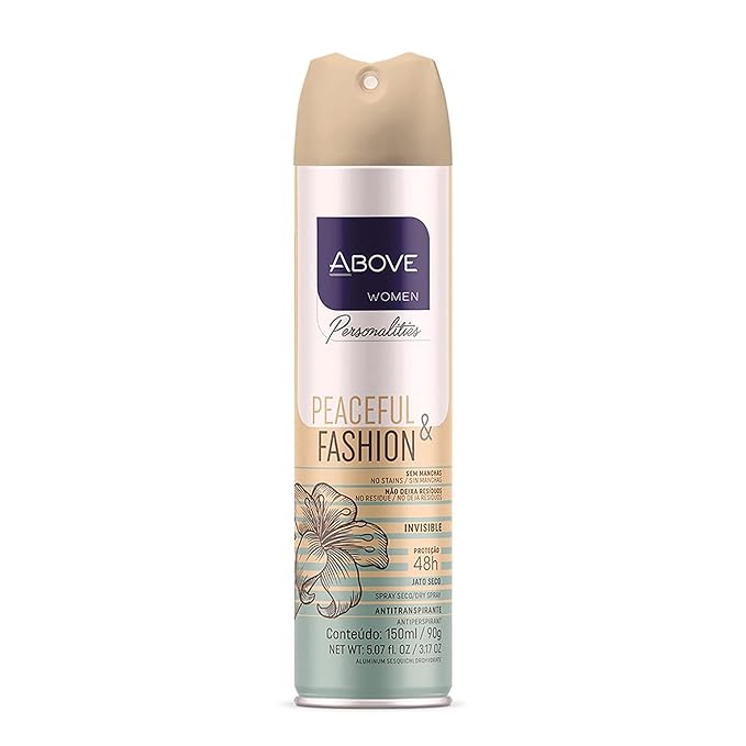 ABOVE 48 Hours Personalities Antiperspirant Deodorant, Peaceful and Fashion, 3.17 oz - Spray Deodorant for Women - Notes of Lily and Peach - No Stain