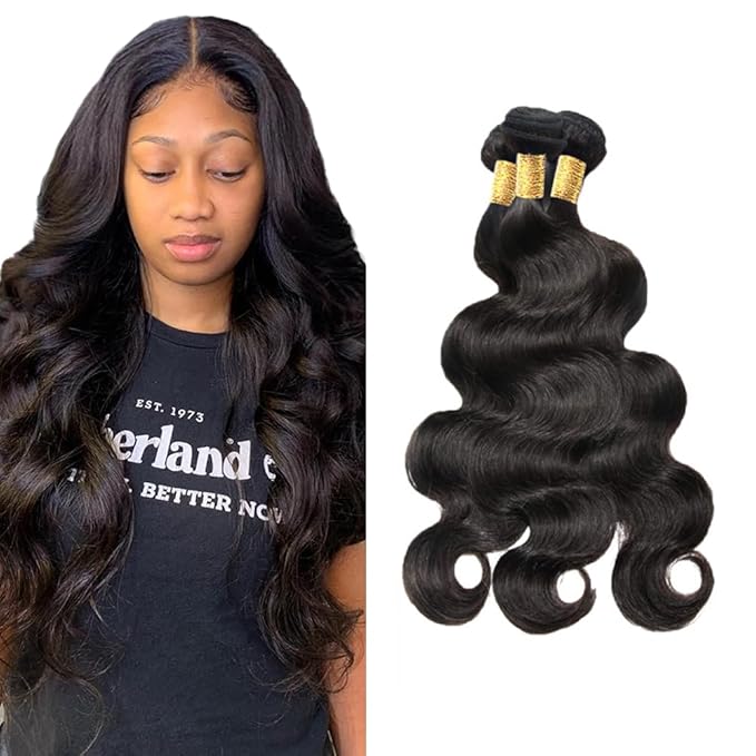 Color #1B Body Wave Bundles Body Wave Human Hair Bundles 24 26 28 inch Natural Black Human Hair Bundle 300g