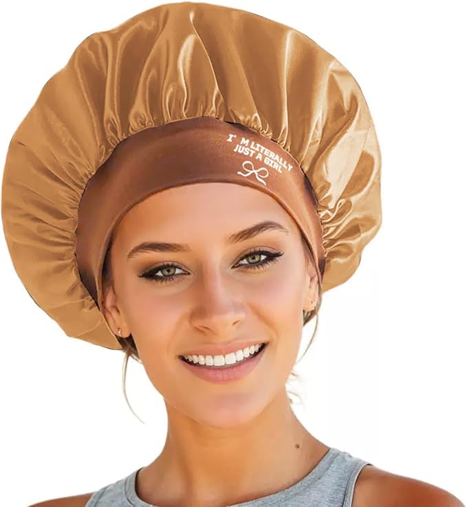 Black Satin Bonnet for Sleeping Black Women Single Layer