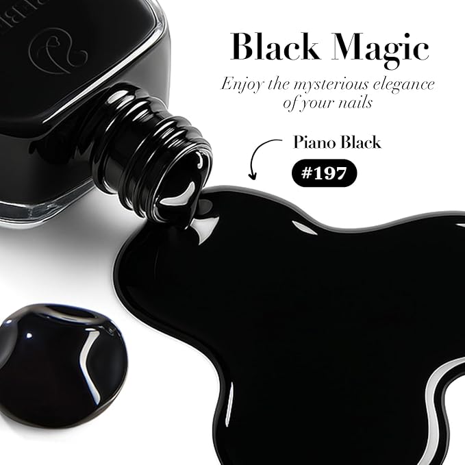 AZUREBEAUTY Nail Polish,Black Quick Dry Complete Natural Super Lustrous,Professional for DIY Manicure and Pedicure at Home