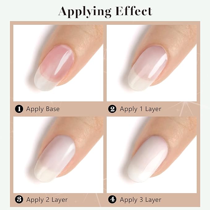 RARJSM Milky White Gel Nail Polish,Clear Jade White GelPolish 15ml,UV LED Soak Off Sheer Transparent Soft White Color Gel Nail Polish Summer French Manicure Varnish Curing Requires 1 Piece