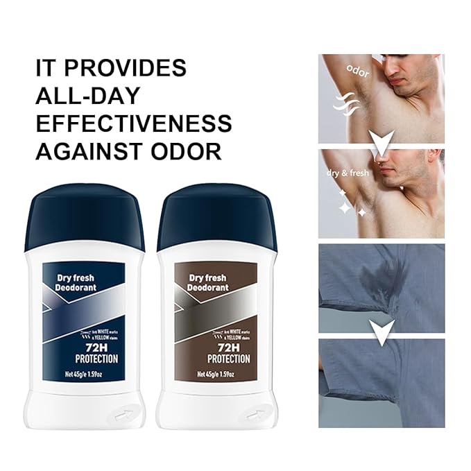 Men's Antiperspirant Deodorant,2 Pack Aluminum Free Deodorant Stick for Men,72 Hours Odor Control Full Body Deodorant Sticks for Men,1.6Fl OZ,Woody and Musk Scents
