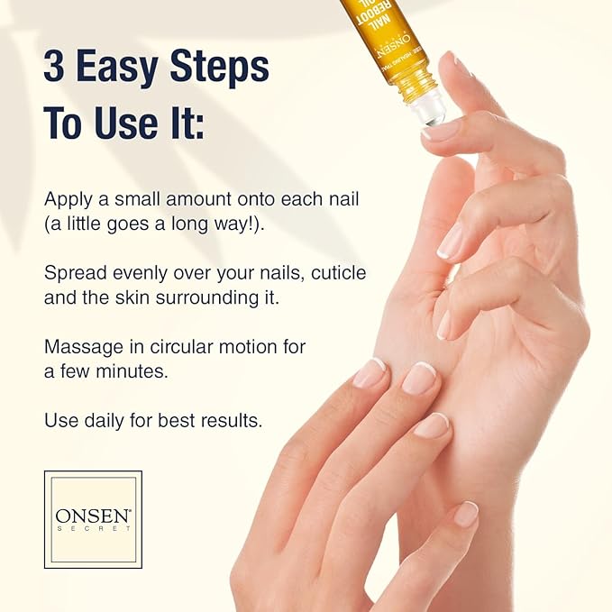 Onsen Secret Ultimate Nail Reboot Kit - Includes Cuticle Oil & Anti Aging Hand Lotion, Professional Nail File and Buffer, 3-Way Block w/Replacement Pads, Nail Strengthening Cuticle Cream