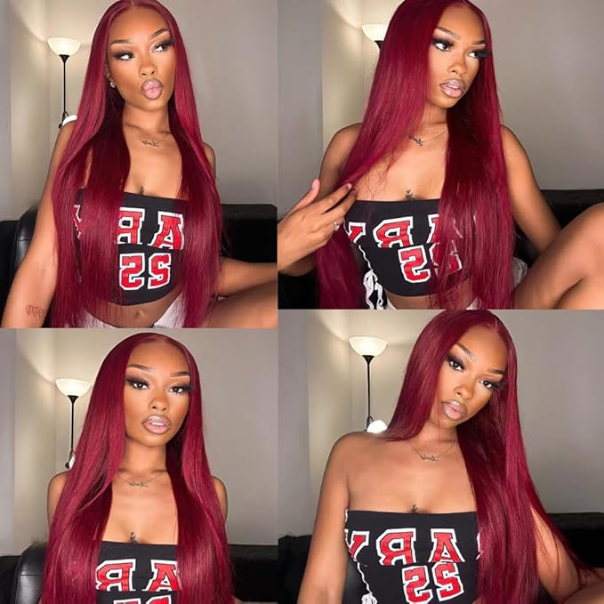 22 24 26 inch Burgundy Bundles Human Hair 99J Straight Bundles Red Human Hair Bundle Burgundy Straight Bundle