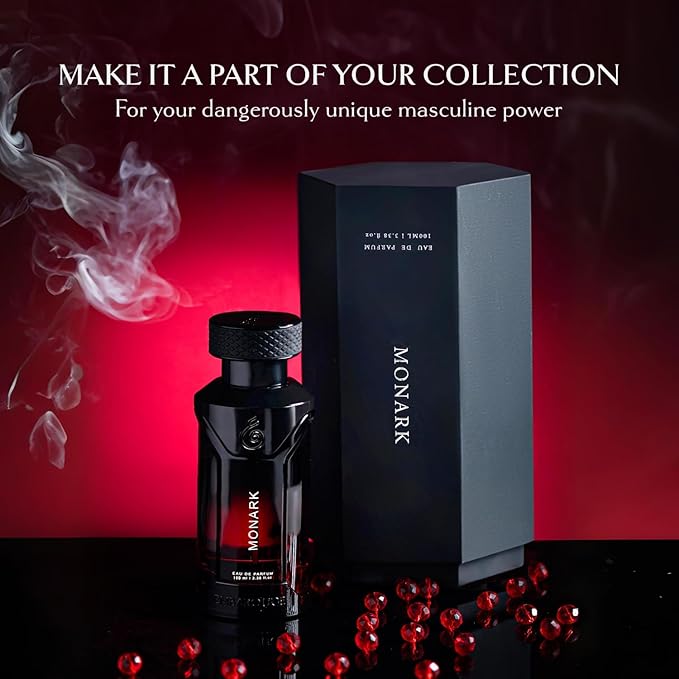 EMBAROUGE MONARK Men's Fragrance | Perfume for Men | Apple Top note | 100 ml pack | 3.4 Fl. Oz. | Spicy and Amber fragrance | Gift for Men | Eau de Parfum EDP
