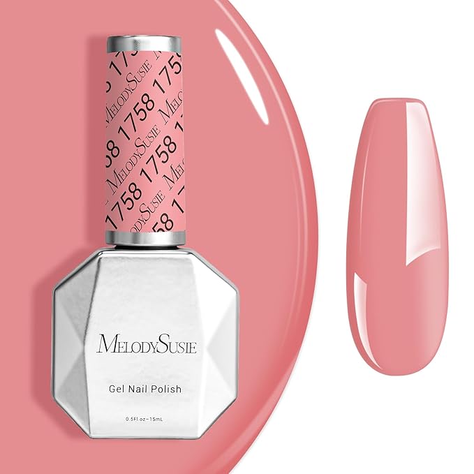 MelodySusie Pink Gel Polish,0.5fl oz Baby Pink Soak Off UV LED Nude Pink Gel Polish Gift for Women Nail Art Manicure Salon DIY Nail Design Decoration at Home-1758