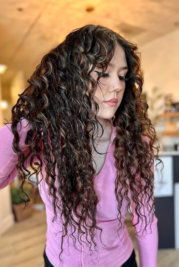 Remy Cuticle Intact Double Drawn Real Human Hair Seamless-Invisible Clip Deep Wave Curl Human Hair Extentions #2 Dark Chocolate Brown 22 inch 120g 8 pcs