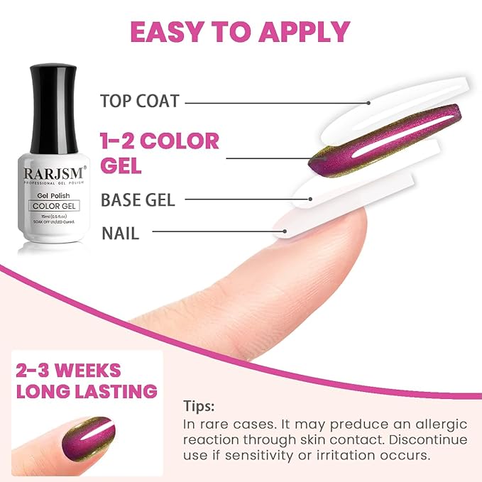 RARJSM Chameleon Gel Nail Polish Purple to Green Multichrome Color Changing Holographic Glitter Chrome Gel Polish Curing Requires Sparkle Shimmer Nail Gel Varnish Soak Off DIY at Home Salon 15ml