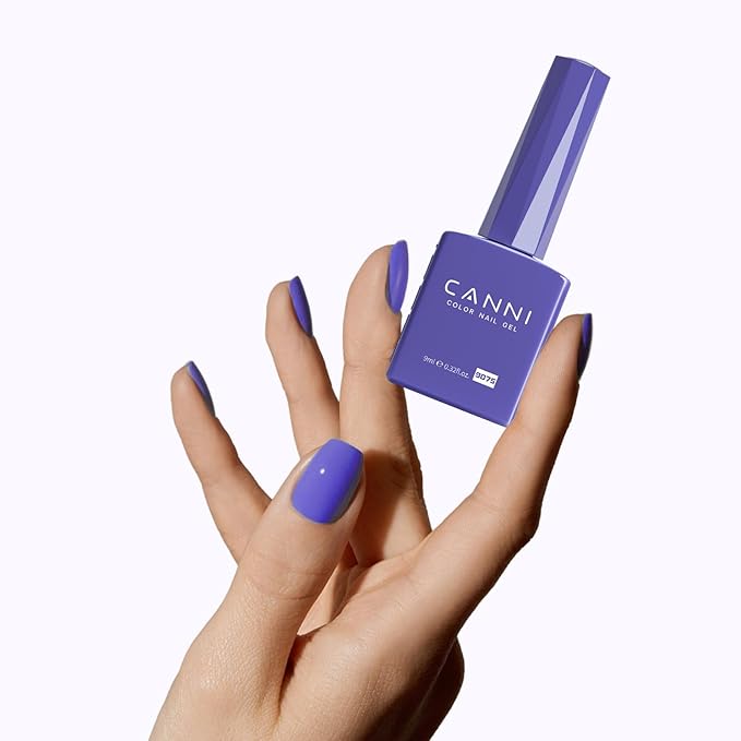CANNI Blue Gel Nail Polish, 1Pcs Royal Blue Gel Polish Navy Dark Cobalt Purple Color High Gloss Soak Off U V French Nail Manicure Salon DIY