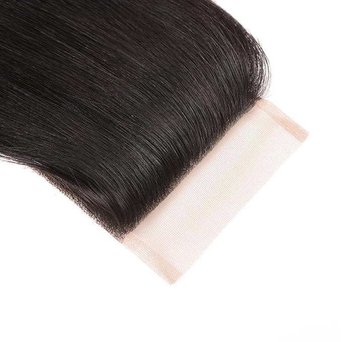 Straight Lace Closure 4x4 HD Closure Human Hair Brazilian Virgin Hair Closure Free Part 100% Human Hair Extensions for Black Women Natural Color (4x4 lace Closure, 20 closure)