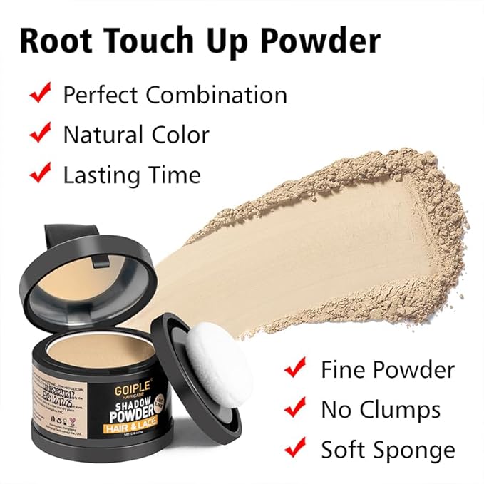 Root Cover Up Powder Hairline Powder for Women Root Touch Up Hair Color for Bald Spots, Eyebrows, Beard Line, Light-Blonde Hair Fibers for Thinning Hair Shadow Cover Up 2 Pack (Light Blonde)