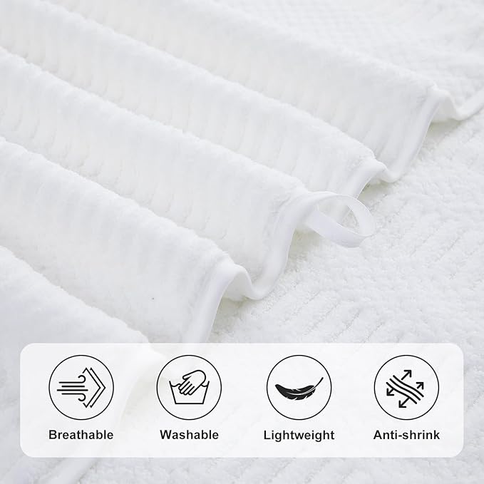 Ycosy 4 Pack Extra Large Microfiber Bath Towels Set,35x70 inches,600GSM,Less Lint Highly Absorbent Super Soft & Quick Dry,Oversized Bath Towels,Perfect for Bathroom Gym Pool,White