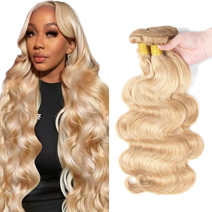 26 28 30 inch P27/613 Human Hair Bundles Blonde Body Wave Bundles 613 Human Hair Bundle Blonde Mixed Honey Blonde Bundle