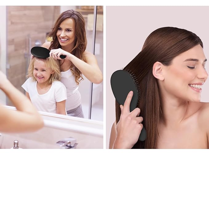 Hair Brush, Nylon and 100% First Cut Soft Boar Bristle Brush for Women Men Kids - Suitable for Fine/Thick/Long/Curly/Thinning/Wet/Dry Hair,Smooths Frizz and Enhance Shine & Salon-Quality