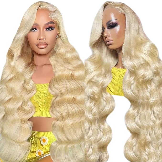 Tuneful 613 13x6 Lace Front Wigs Human Hair Body Wave 220% Density 30 Inch 613 HD Lace Frontal Wig Human Hair Pre Plucked with Baby Hair