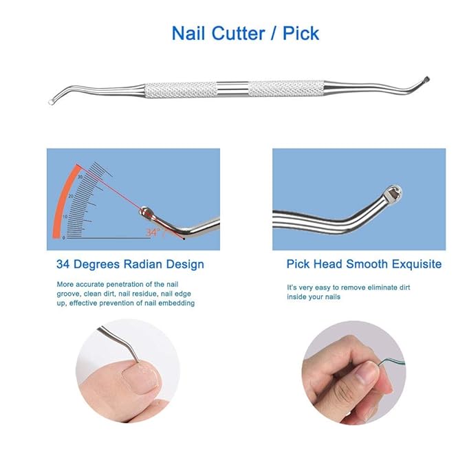 Professional Cuticle Nippers Kit, Cuticle Trimmer with Cuticle Pusher & Other Durable Nail Care Manicure Kit for Women, Premium Stainless Steel & Ergonomic Design, Travel & Gift