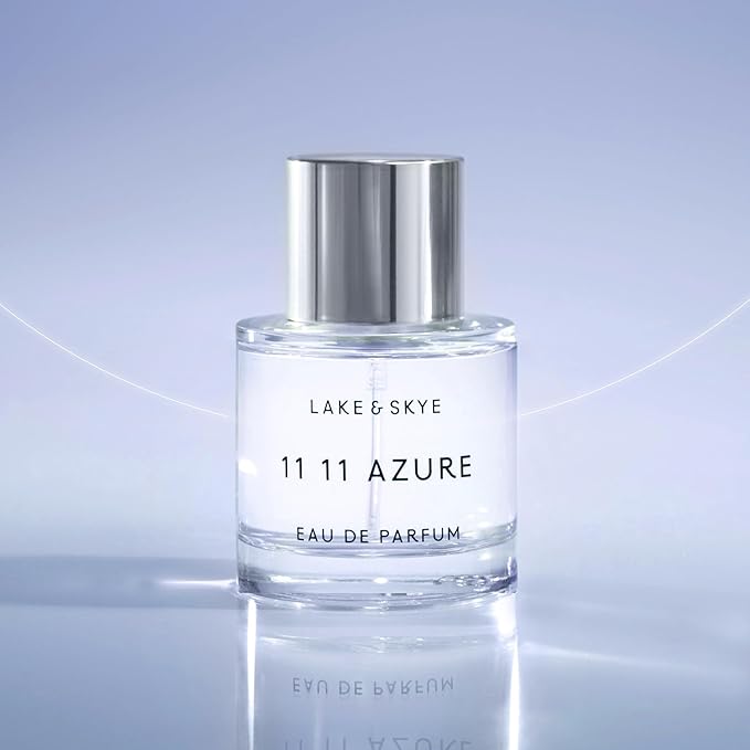 Lake & Skye 11 11 Azure Eau de Parfum, 1.7 fl oz (50 ml) - Aquatic, Floral, Skin Musk, Clean, Vegan, Paraben-Free, Cruelty-Free