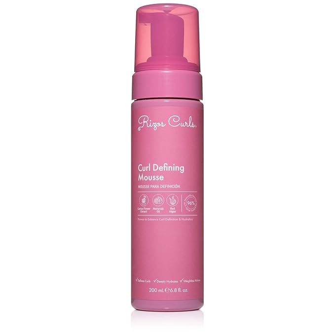 Rizos Curls Curl Defining Mousse – Lightweight Foam for Volume & Hydration – Shine & Definition for Every Curl Pattern: Wavy, Curly, Coily 1a–4c Hair Types – Sulfate & Paraben Free