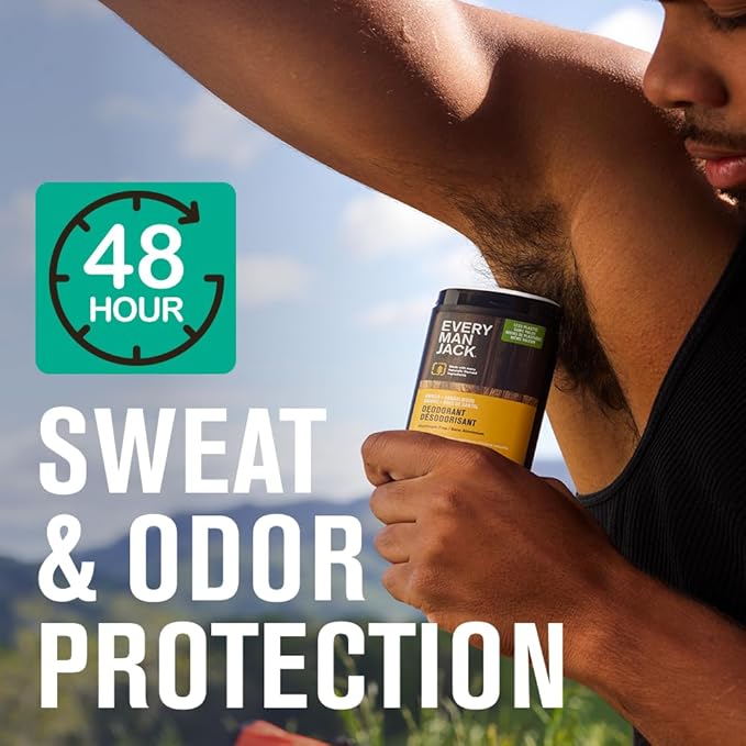 Every Man Jack Men’s Sea Minerals + Citron Antiperspirant Deodorant – New & Improved Formula – 48-Hour Odor & Sweat Defense– 2.6 oz (2 Pack)