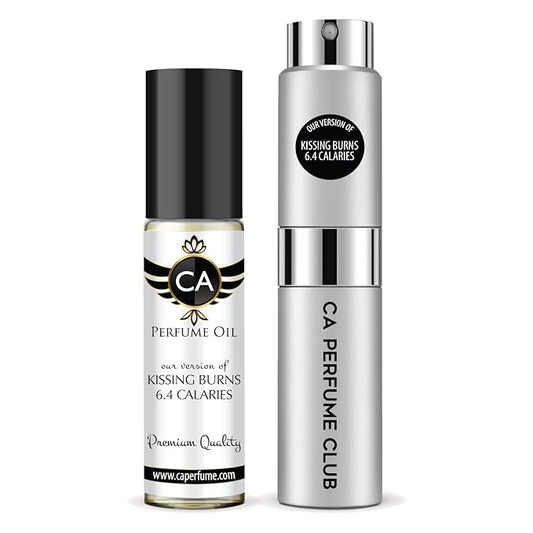 CA Perfume Duo Impression of Kissing Burns 6.4 Calories An Hour.Wanna Work Out? For Women And Men Perfume Layering Set Long Lasting Travel Size EDP + Body Oil Roll-On Bottle 0.27 Fl Oz+0.33 Fl Oz