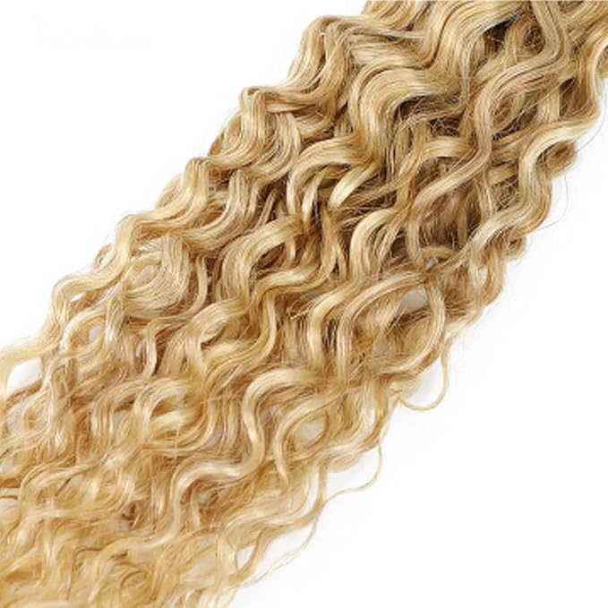 26 28 30 inch WuvuSnm 613 Bundle Blonde Water Wave Bundles P27/613 Human Hair 3 Bundles Two Tone Hair Weave Bundle 300g