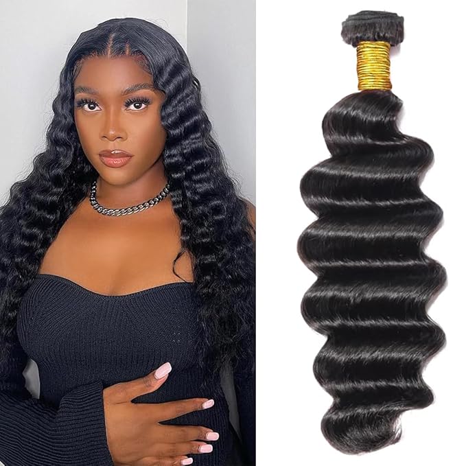 Loose Deep Wave 1 Bundle 14 Inch Human Hair 12A Grade Loose Deep Wave Bundles Brazilian Unprocessed Virgin Human Hair Bundles