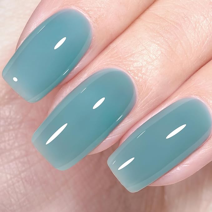 AILLSA Sheer Blue Gel Nail Polish Sky Blue Jelly Gels Polish Summer Neutral Nude Nail Polish Long Lasting Translucent Natural Color Soak Off U V Gel Nails for Nail Art DIY at Home 0.51 Fl Oz /GB71