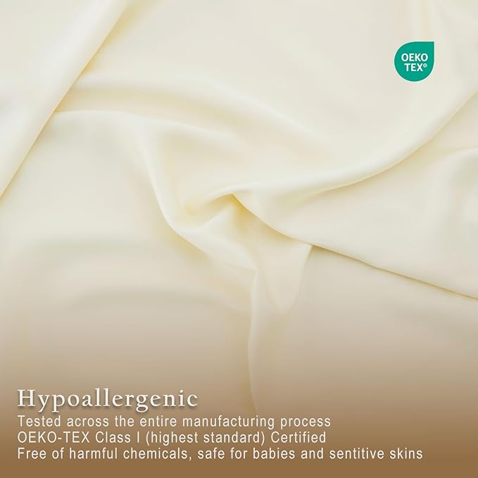 TOSMO Luxury Cooling Sheet Set - 100% Viscose from Bamboo, 4-Piece Bedding Set (Full Size) - 18” Extra Deep Pockets, Oeko-Tex Certified, Silky Soft and Breathable, Vanilla Yellow