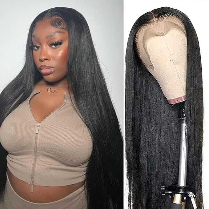 Straight Lace Front Wigs Human Hair 200 Density 13x6 HD Transparent Lace Frontal Human Hair Wigs for Women Glueless Wigs Human Hair Pre Plucked 20 Inch