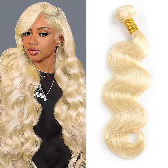 CFY 18 Inch Blonde Body Wave Human Hair Wig, 100% Unprocessed Brazilian Virgin Hair, 12A Grade, 180% Density, Tangle Free, Suitable for Special Occasions