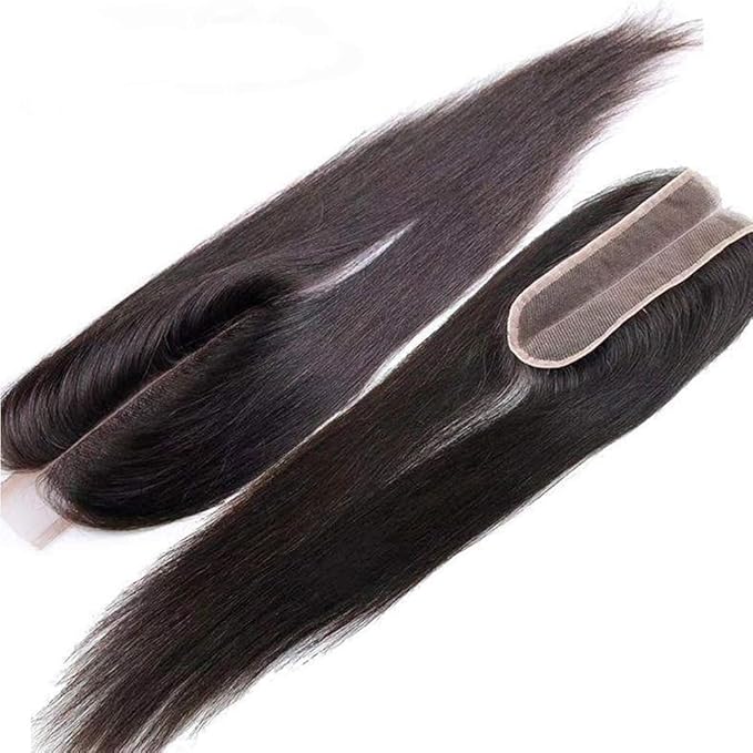 Lace Closure 2x6 HD Straight Lace Closure Human Hair 14 Inch Brazilian Virgin Hair Free Part 100% Human Hair Extensions for Black Women Pre Plucked Natural Color