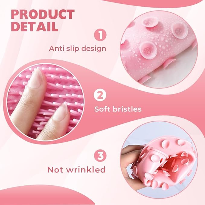 2026 New Silicone Shower Foot Scrubber Mat, Foot Back Cleaning Pad Back Washer Exfoliating Bath Wash Pad, Shower Foot Scrubber Mat with Non-Slip Suction Cups (Blue)