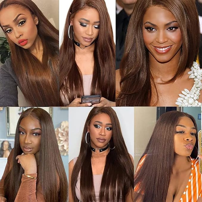 Brown Bundles Human Hair Dark Brown Bundle #4 Straight Bundles 12 14 16 inch Chocolate Bundle Human Hair Weave