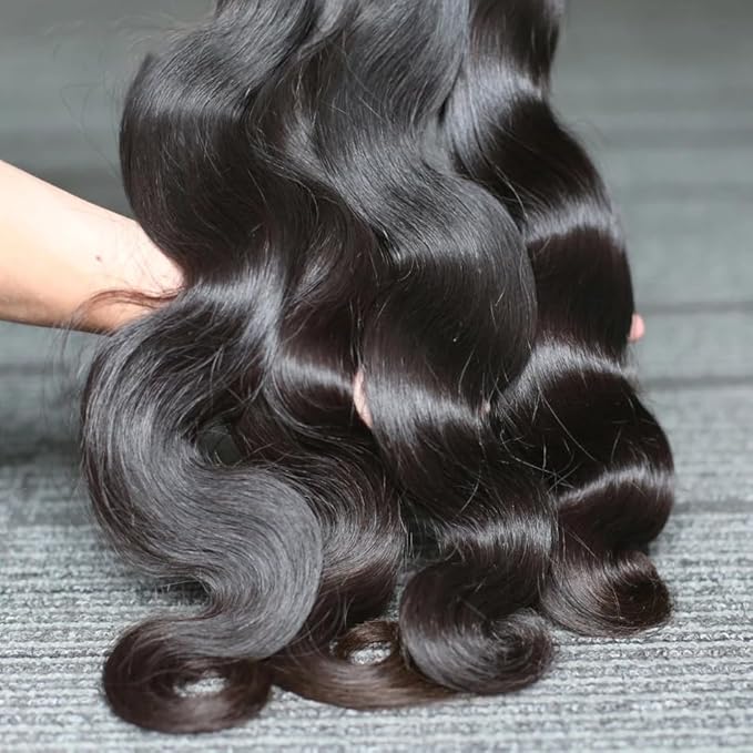 12A Body Wave Bundles Human Hair 20 20 20 Inch 100% Unprocessed Brazilian Hair 3 Bundles Human Hair Body Wave Hair Extensions for Women Natural Black