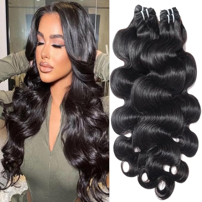 12A Human Hair Bundles 16 18 20 22Inch Body Wave Bundles Human Hair 100% Unprocessed Brazilian Virgin Quick Weave Natural Black