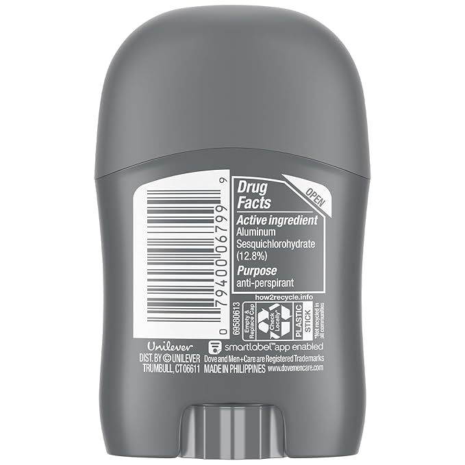 Dove Men+Care Clean Comfort Antiperspirant, 36-Pack – Men’s Mini Deodorant, Travel Size, Bulk, 72H Protection, 0.5 Oz Ea