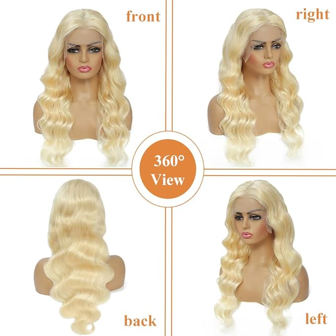 Tuneful 613 Lace Front Wig Human Hair 13x6 Blonde Lace Front Wigs Human Hair 34 Inch 220% Density Body Wave 613 Frontal Wig Pre Plucked With Baby Hair