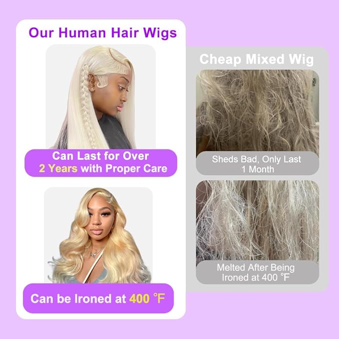HOT STAR 613 Lace Front Wigs Human Hair 13x6 Blonde Wig Human Hair 180% Density Straight Human Hair Wigs Pre Plucked HD Lace Frontal Wig 26 Inch