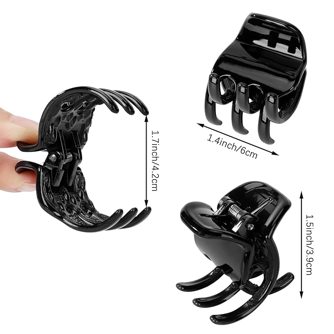 8Pcs Hair Clips for Women and Girls,Medium Size Hair Claws Hair Jaw Clip for Thick Hair & Thin Hair,1.3Inch No-Slip Jaw Clips, black,brown