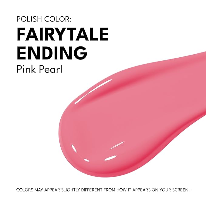 RC Red Carpet Manicure Fortify & Protect Pink Pearl Gel Polish for Strong, Healthy Nails - Infused with Vitamin A & Biotin - (Fairytale Ending) Led Nail Gel Color, 0.3 Fl Oz