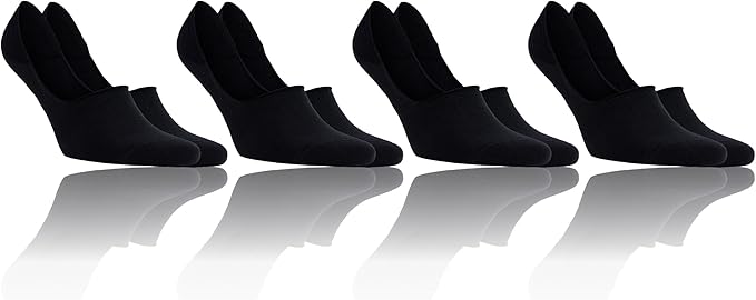Cotton Socks with SEAMLESS TOE & SOFT AND LIGHTWEIGHT - ANTI-SLIP CUFF for Men and Women Moisture-Wicking - 4 Pack
