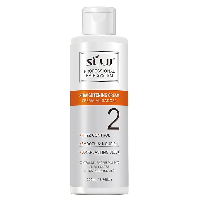 SLUJ Keratin Hair Treatment, Brazilian Straightening Cream with Keratin, Collagen & Hyaluronic Acid,18 Week Home Salon Professional Straightening - Keratina para Alisar el Pelo, Gentle Scent, 2 x Use