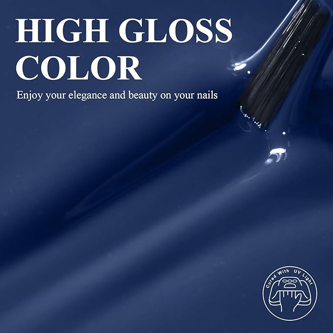 Imtiti Deep Grey Gel Nail Polish, 1Pcs Grey Blue Gel Polish Soak Off UV LED Gel Polish, Long Lasting, Nail Art Manicure Salon DIY at Home for Autumn and Winter (0.34 Fl Oz-1913)