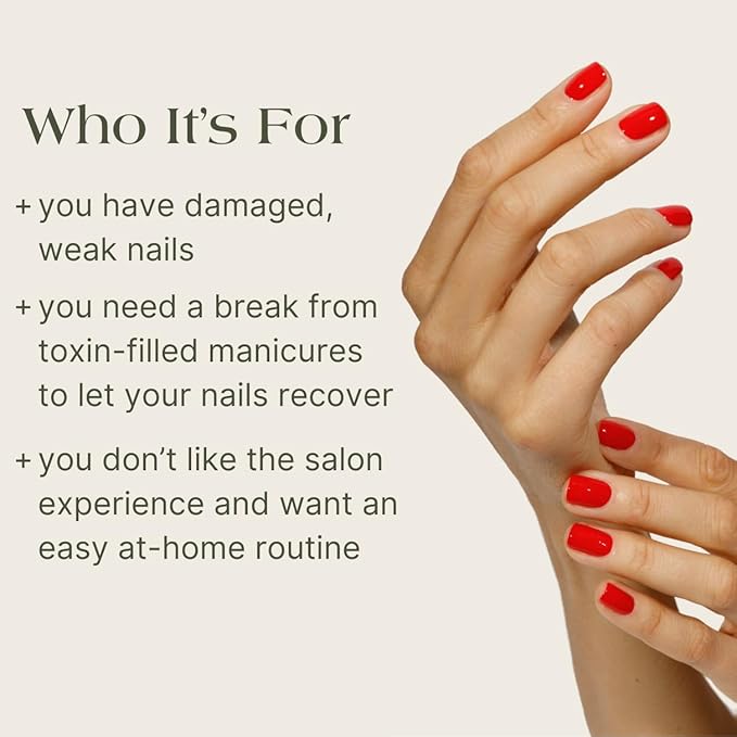 Botanist The Remedy | Nail Strengthening Polish | Repairs & Hardens Nails Damaged from Acrylics, Dip & Gel Manicures | Non-Toxic, 84% Plant Based, 21-Free & Vegan (Poppy Red)