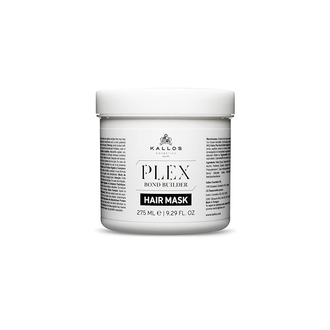 Kallos Plex Bond Builder Hair Mask with Plant Protein and Peptide Complex 275 ml – 9.29 Fl Oz
