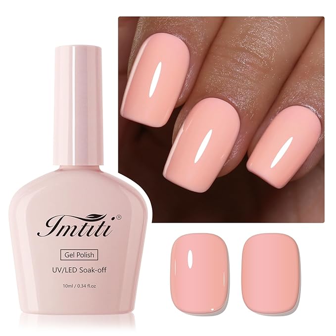 Imtiti Nude Gel Nail Polish, 1Pcs Nude Soak Off UV LED Gel Polish, Long Lasting, Nail Art Manicure Salon DIY at Home for Spring and Summer (0.34 Fl Oz-988)
