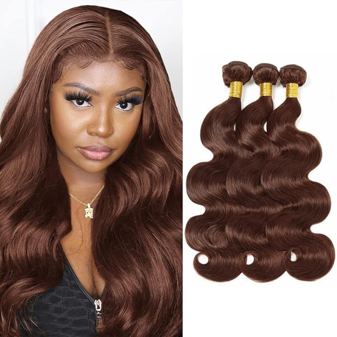 28 28 28 inch #4 Bundles Human Hair Brown Body Wave Bundles Dark Brown Bundle Chocolate Human Hair Bundle 300g