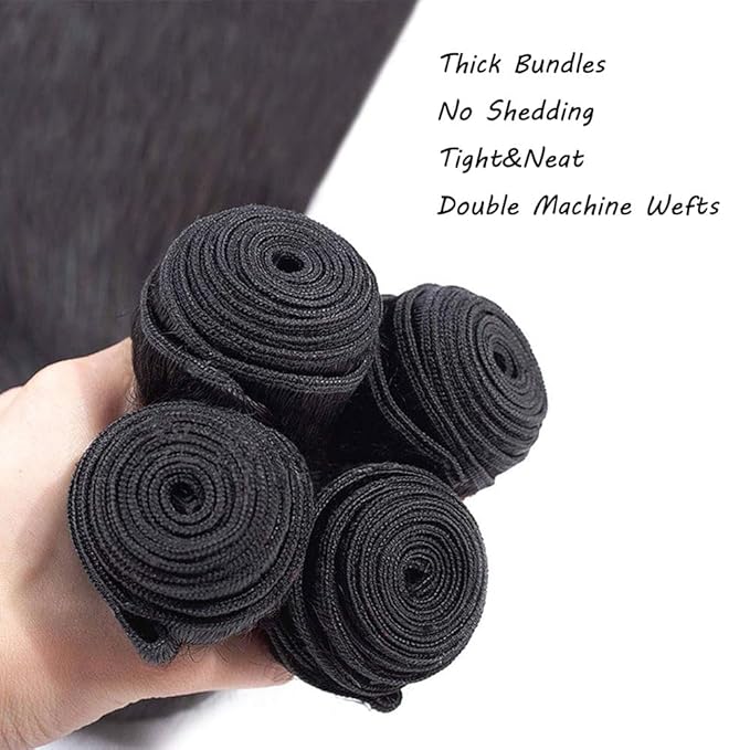 Human Hair Bundles Straight 20 20 22 22 Inch 12A Grade Unprocessed Virgin Brazilian Hair Extensions 4 Bundles Natural Color